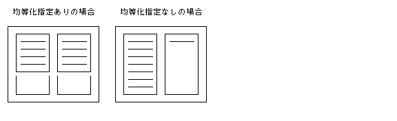 コラム長の均等化指定